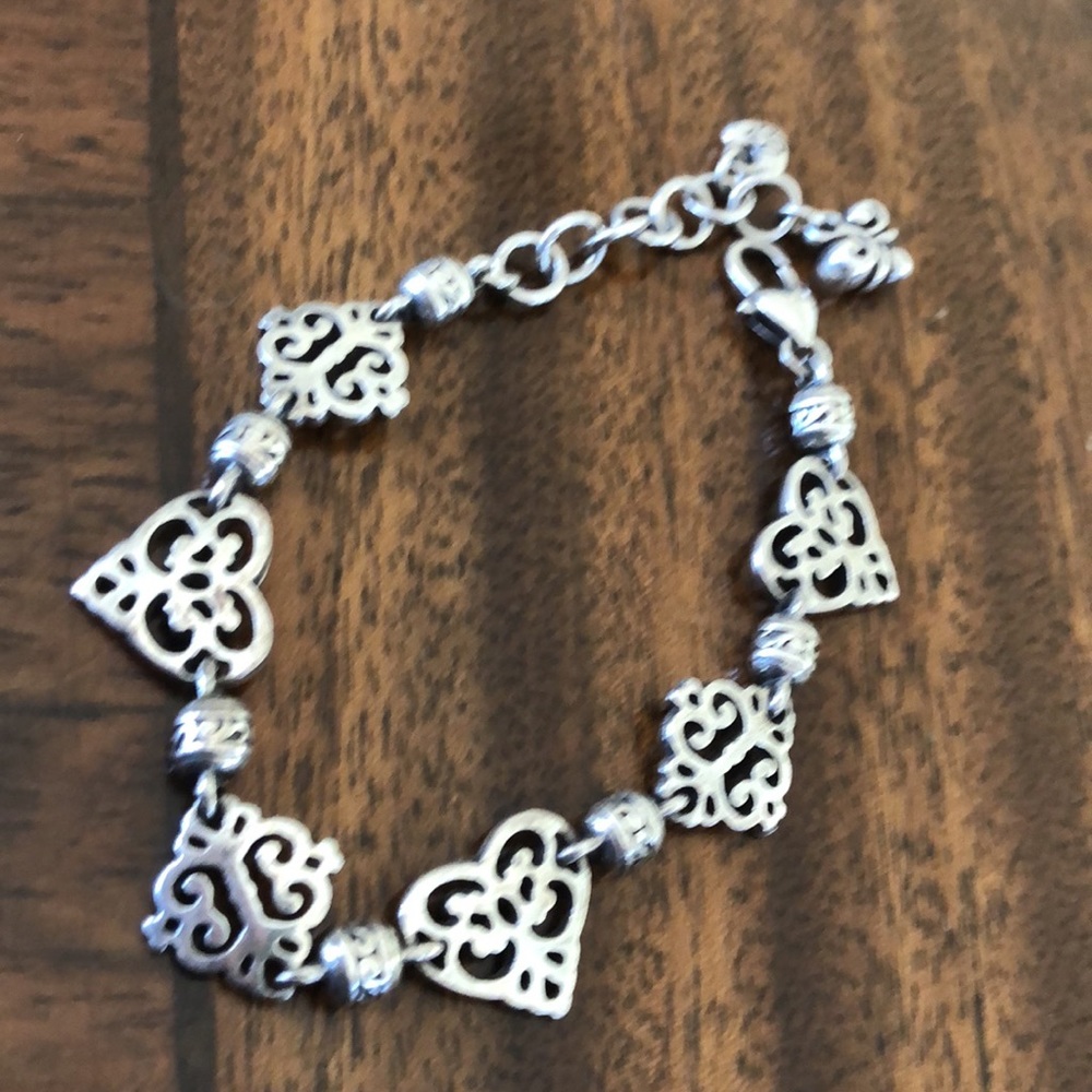 Brighton "GENEVA HEARTS" Filigree Open Scrollwork bracelet! Silver Plated & Rare